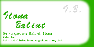 ilona balint business card